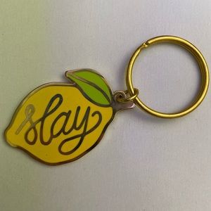 lemon “slay” keychain